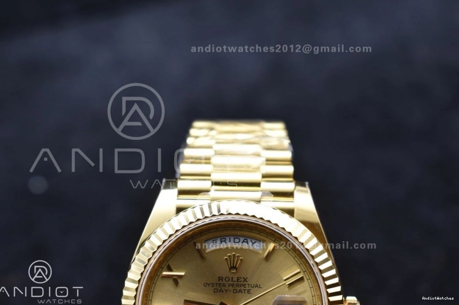 VR3255 658 Gold Day Dial YG On Stretchable Date Weight) Best 1:1 President (Gain ARF 40 228238 Edition Bracelet Roman 0513